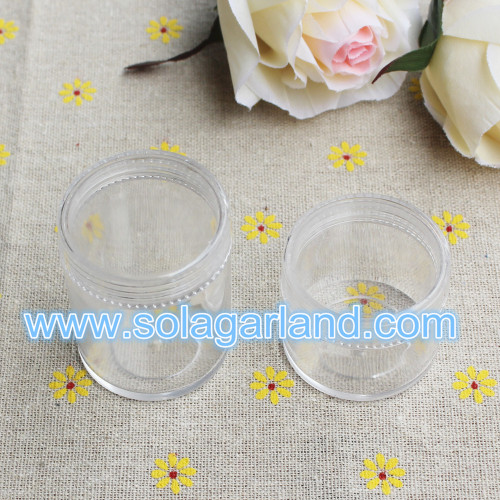 3.2 * 3.9CM &amp; 3.9 &amp; 5CM Boîte de rangement de cylindre en plastique Mini boîte à bijoux en plastique transparent