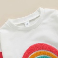 Cute Kids Sweatshirt Top Rainbow Embroidered Sweatshirt