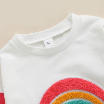 Kanak-kanak Cute Sweatshirt Top Rainbow Embroidered Sweatshirt