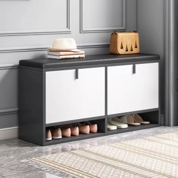 Modern Multilayer Shoe Cabinet with Sitting Stool