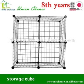 Indoor convenient metal grid storage cube for household