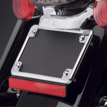 Black Chrome Motorcycle Decorative Frame for Harley Davidson License Plate