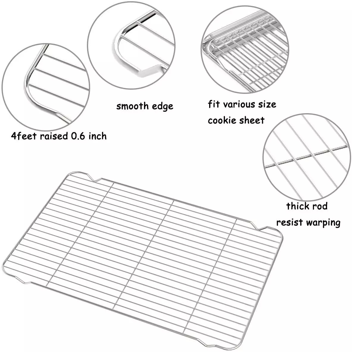 Kitchen Stainless Steel Metal Wire Baking Cooling Rack