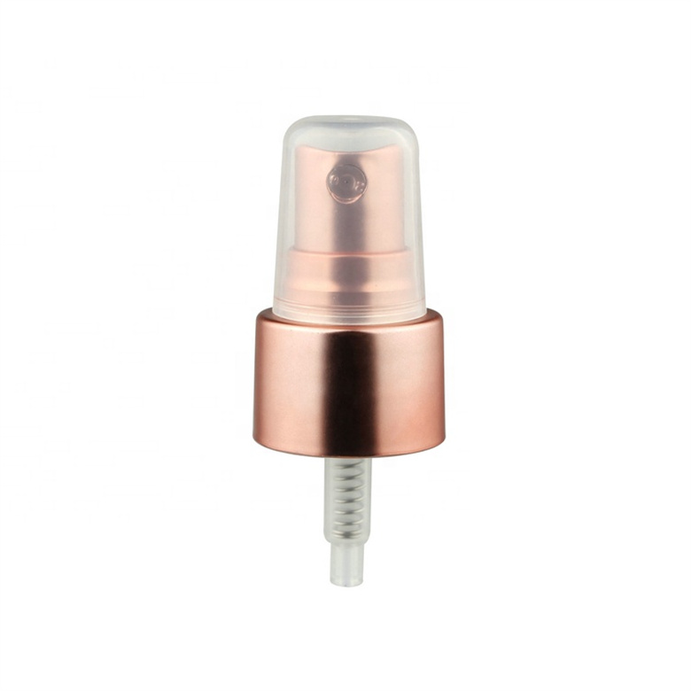 Beste kwaliteit 20/410 24/410 Groothandel Cosmetisch water Aluminium Rose Gold UV Coated Fine Mist Sprayer Pump Head