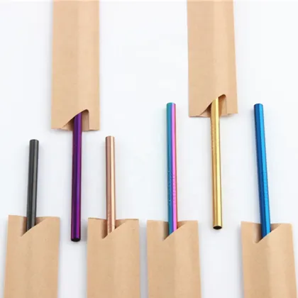 Stainless Steel Juice Bubble Tea Straw 215*12mm for Milk Tea