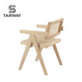 Wholesale Rattan Seat And Back Armless Wood Frame Dining Chair For Living Room Cane Seat and back Wicker