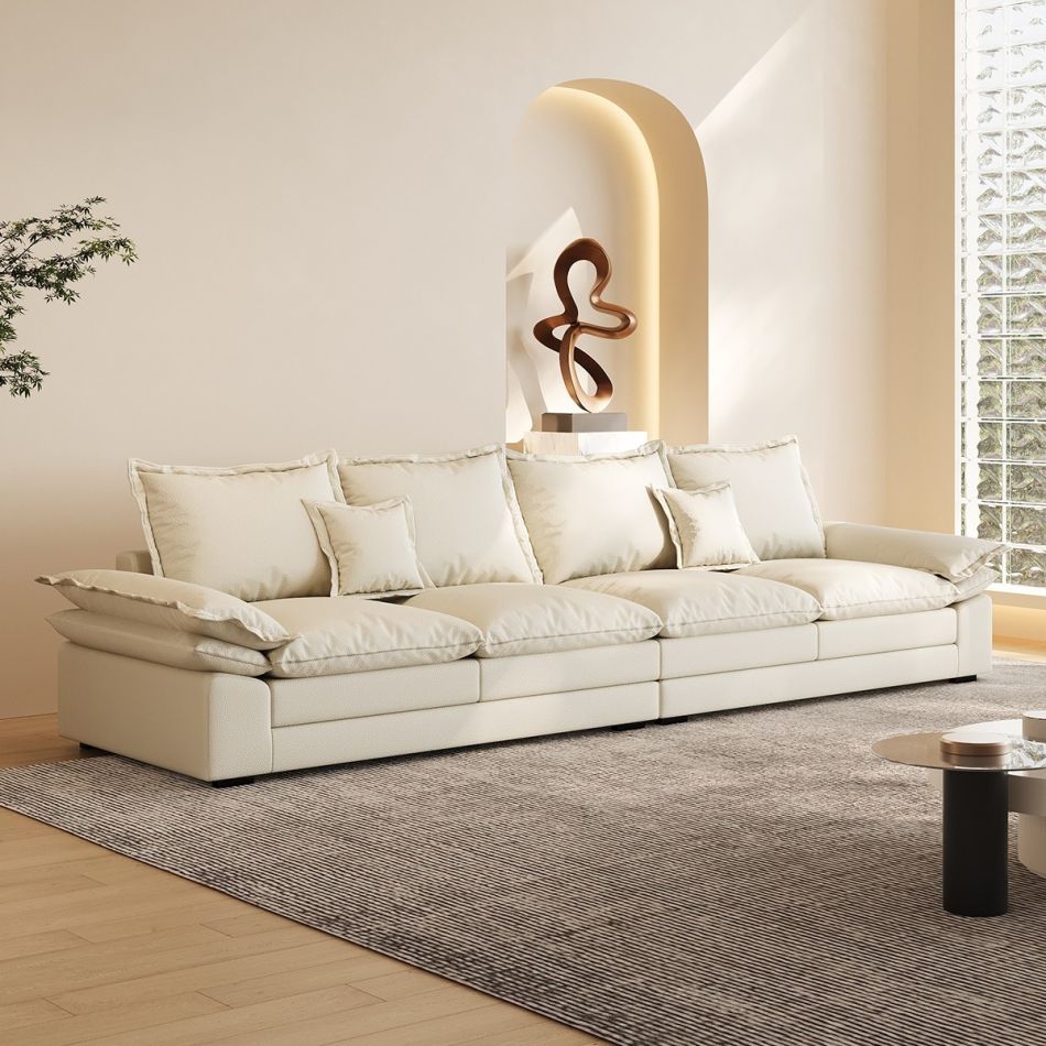 Kamar tamu minimalis nano nganggo sofa lurus