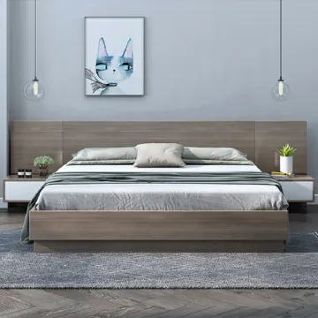 King size hotel apartment wooden bed and Mattress