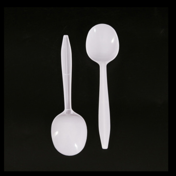 White PP Disposable Plastic Fork Dessert Spoon