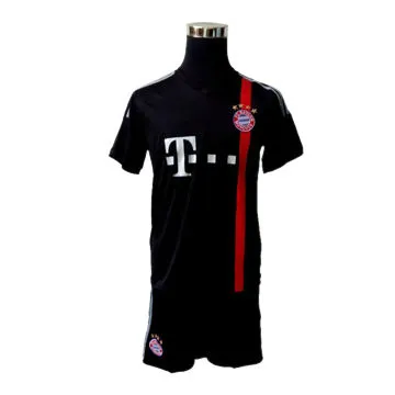 Soccer Sets, 2014 to 2015, Bayern Munich Away in Black, 100% Polyester, Quick Dry FabricNew
