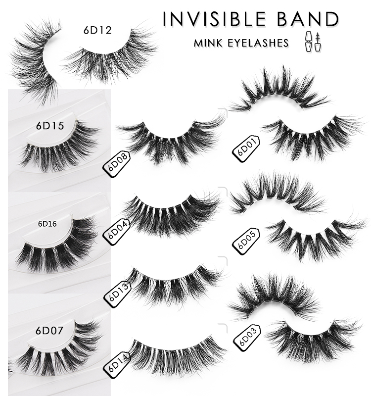 clear band 3d mink eyelashes