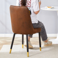 Brown Suede-like Velvet Dining Chair Set