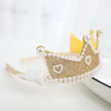 Kids Girls Glitter Headband Crown for Birthday Party