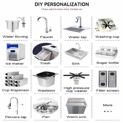 FEST Commercial Bubble Tea Bar Equipment: Machine & Counter Set