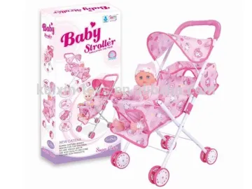 2014 hot sell baby doll stroller and 14'' doll toy toys for kids