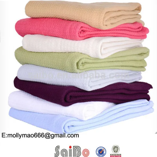 eco friendly plain dyed thin Cotton blanket