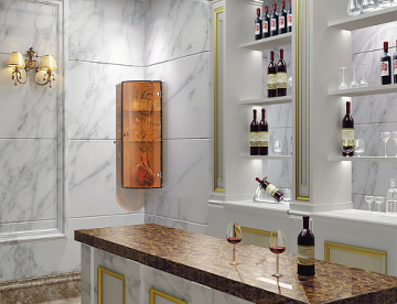 wall mounted decorative glass bathroom corner shelf