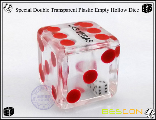 Bescon- Special Double Transparent Plastic Empty Hollow Dice