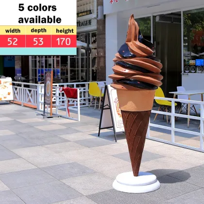 Garden outdoor ornaments art resin fiberglass ice cream cone statue
