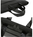 Logo personalizzato in pelle nera in pelle impermeabile per laptop per laptop da 15 pollici per laptop Business Borse da uomo con tasca anteriore
