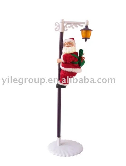 santa climbing light post toy