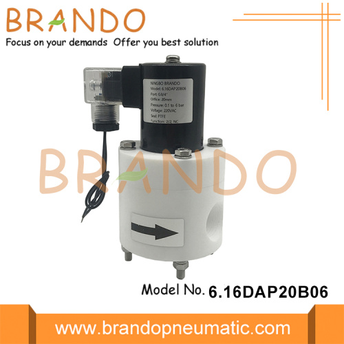 3/4 &#39;&#39; التآكل المقاوم PTFE Solenoid Valve 24V 220V