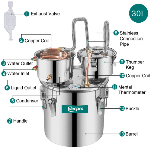 Alcohol Distiller Machine Stainless Steel Water Alcohol Distiller Factory