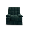 Silla reclinable de terciopelo verde moderno