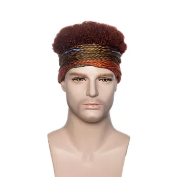 Hot Selling Headband Wigs for Black Men Kinky Curly Hair Short Synthetic Headband Daily Wig