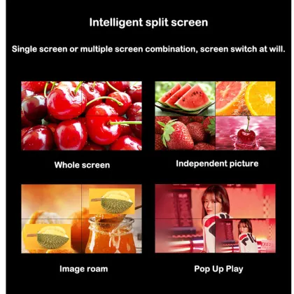 4K LCD Panel Display Splicing Screen for Advertising - 2x2, 2x3, 3x3 Configurations
