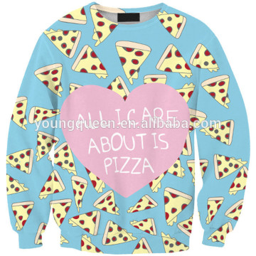 WY22 Printing delicious pizza round neck sweater hedging Hoodies