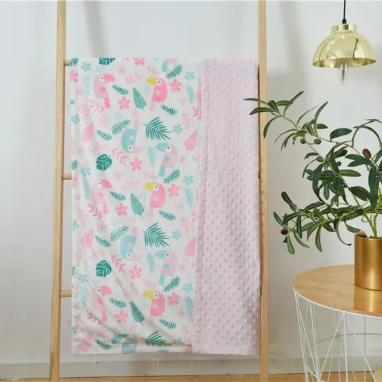 Custom Print Comforter Minky Fabric Sublimation Baby Fleece Blanket  For Newborn Baby Girl