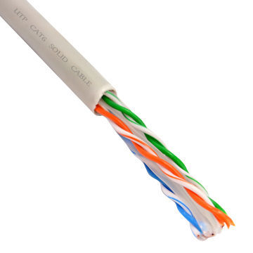Cat 6 UTP Cables with PE or PVC Insulation and Copper or CCA Conductor, 24 and 26AWG Diameter