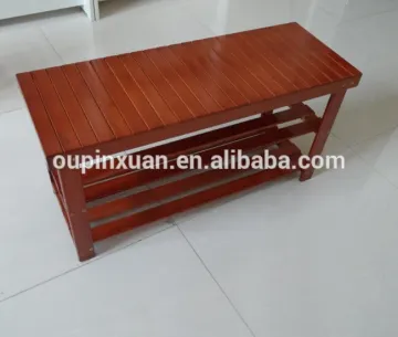2 Tiers Wooden Shoe Bench Rack in Walnut Color finish bamboo changeing shoes rack beautiful new wooden shoe bench