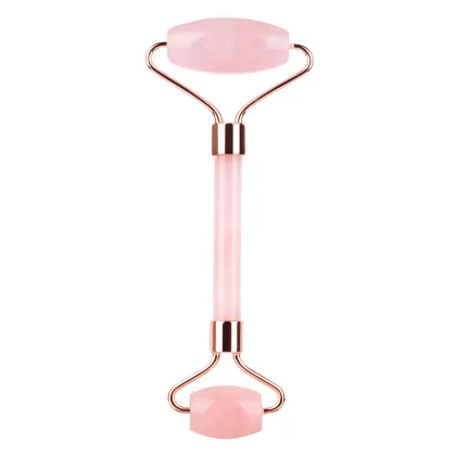 2025 Natural Rose Quartz Facial Roller and Gua Sha Set - Anti-Aging Valentine's Day Gift for Ladies