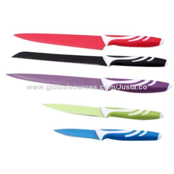 PP + TPR Handle Stainless Steel Kitchen Knives, Colorful Color Gift Box, Good Wear Resistance