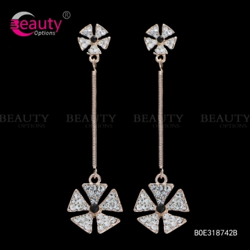Elegante stile d'oro strass orecchino gioielli affascinanti