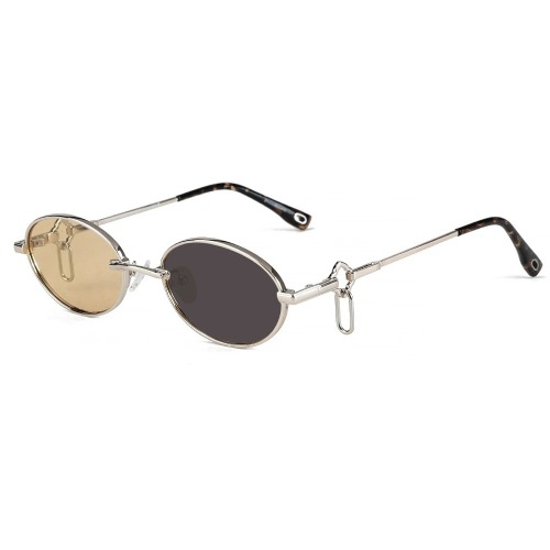 Y2K Oval Metal Frame Photochromic Polarized Sunglasses