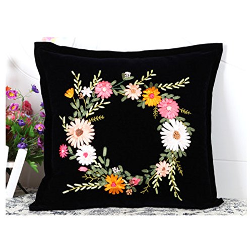 Ribbon Embroidery Pillow