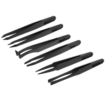 6pcs/set Multifunction Anti-static Electronic Tweezers Kit ESD Plastic Forceps PCB Repair Hand Tools Good Rigidity Flexibility