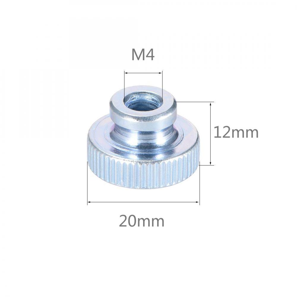 Ecrous moletés M6 Boutons ronds zingué