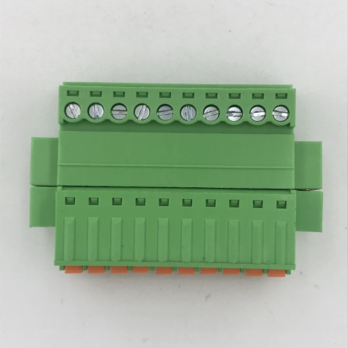 pluggable male and female push button terminal block