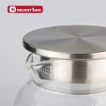 Brocca per bevande in vetro borosilicato con coperchio in acciaio inossidabile