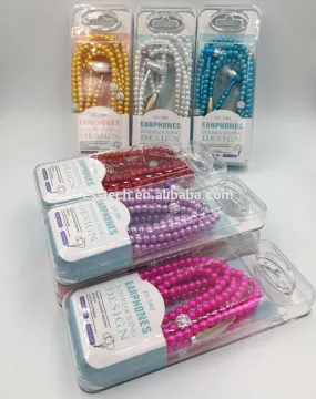 Fashionable beads wired earphone, with microphone