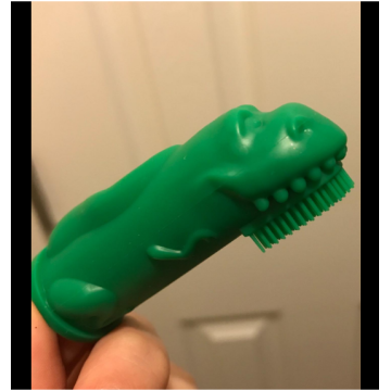 Anpassade matkvalitet roliga djur silikon finger tandborste