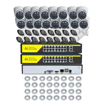 HIK 32CH PoE NVR Kit with 5MP/8MP 4K Full Color Dome/Turret/Bullet IP CCTV Security System