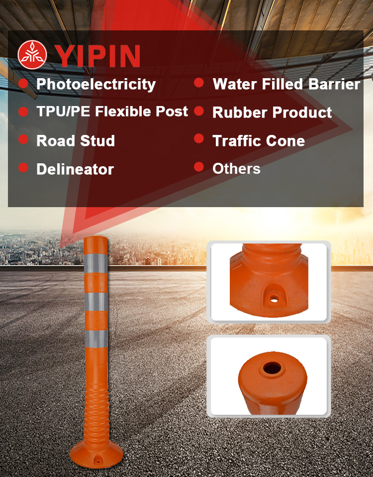 Orange Flexible Spring Posts For Road Safety, High Quality Orange ...