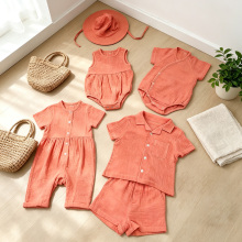 Комплект летней детской одежды из муслиновой ткани