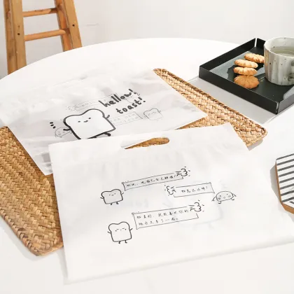 Custom printed Ziplock Sliced Bread Bakery Food Packaging Bag Toast Bread Bag