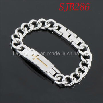 Men's 316L Stainless Steel Bracelet Jewelry with Cross Design (SJB286)
